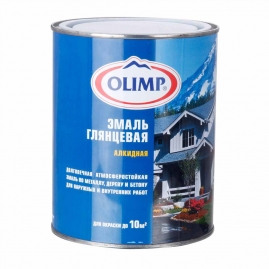 Эмаль алкидная OLIMP глянцевая черная 0,9л/1кг