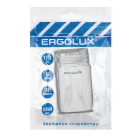 Зарядное устройство ERGOLUX ELX-РA01P-C01 сетевое 5В-2А, 1хUSB, 10Вт, белое 15203