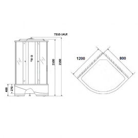 Душевая кабина Niagara NG-7310-14R 120х80см высокий поддон, матовое стекло