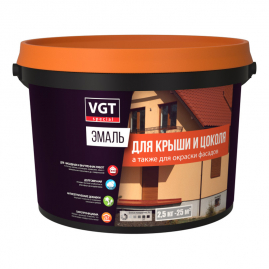 Эмаль для крыши и цоколя VGT зелёная полуглянцевая 10кг