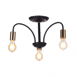 Люстра HIPER LOFT H004-3 3хE27х60Вт BLACK-GOLD