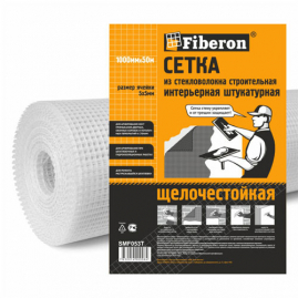 Сетка строительная Fiberon 1х50м интерьерная штукатурная белая 5х5мм