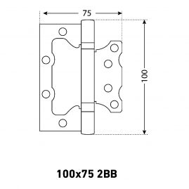 Петля универсальная накладная Аллюр 2BB AB 100х75x2,5мм бронза 2шт