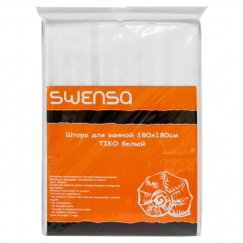 Штора для ванной комнаты Swensa Tiko 180х180см белый, PEVA SWC-50-09