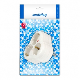 Тройник Smartbuy на 3 гнезда с заземлением круглый белый 250B 16А SBE-16-A03-3