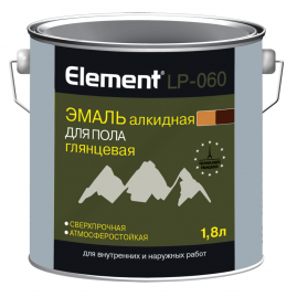 Эмаль для пола Element LP-060 алкидная золотисто-коричневая 1,8л