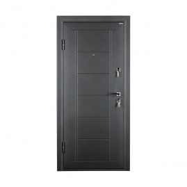 Дверь металлическая Valberg Стайл черный муар/беленый дуб 2066x980мм левая