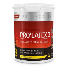 Краска латексная матовая PARADE PRO'LATEX Е3 база А 0,9л