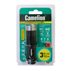 Фонарь Camelion LED5135 ручной , черный, LED XPE, ZOOM, 3 реж 1XLR6, 12915