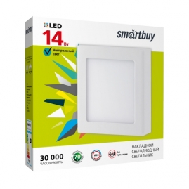 Светильник светодиодный Smartbuy Square накладной квад 14Вт 5000K IP20 170х170 бел SBL-SqSDL-14-5K