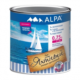 Лак яхтный глянцевый алкидно-уретановый ALPA 0,75л