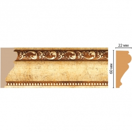 Молдинг полиуретановый Decomaster натуральный бежевый 60x22x2400мм 161-5/18