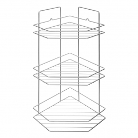 Полка угловая трехъярусная трапеция RemoColor хром 67-0-655
