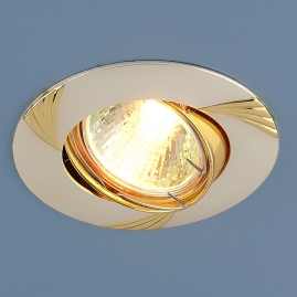 Точечный светильник-8004A MR16 перламутровый, серебро-золото